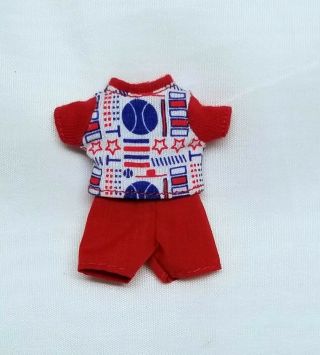 Kelly Tommy Doll Clothes Sports Print Shorts Set Red White & Blue Mattel
