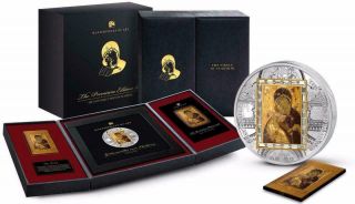 Cook 2013 20$ " Virgin Of Vladimir " Masterpieces Of Art 3 Oz Silver & Gold Coin