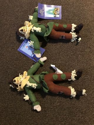 Two Wizard Of Oz Scarecrow 10 " Cloth Stuffed Dolls