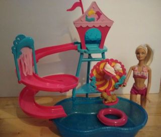 Mattel Barbie Puppy Water Park Playset With Pool Slide With Doll