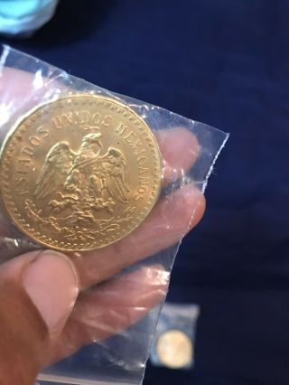 1821 - 1947 Mexico Gold 50 Pesos 37.  5gr Oro Puro Bu - Ms Lettered Edge (i Have Two)
