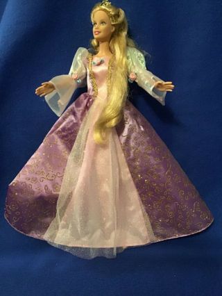 Barbie Repunzel Princess Doll With Growing Hair & Lavender & Pink Dress