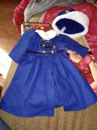 American Girl Doll Caroline Abbott’s Blue Winter Coat Skating Outfit