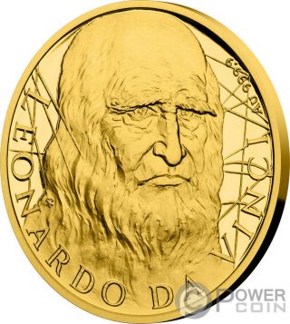 Leonardo Da Vinci 500th Anniversary 1/2 Oz Gold Coin 25$ Niue 2019