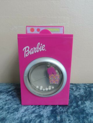 Barbie Doll Wind Up Wash N Wear Pink Spinning Washing Machine Laundry Furniture