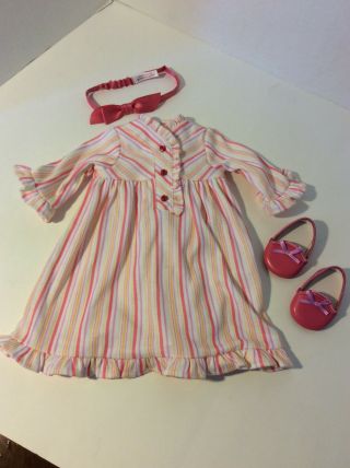 American Girl Kit Kittredge Nightgown Pajamas Slippers Headband Hanger 4 - Pc