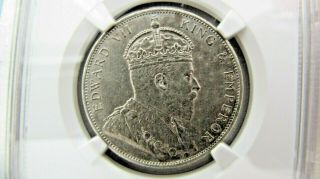 Hong Kong 50 Cents 1904 Ngc Au 58.  And Very Sharp Coin.