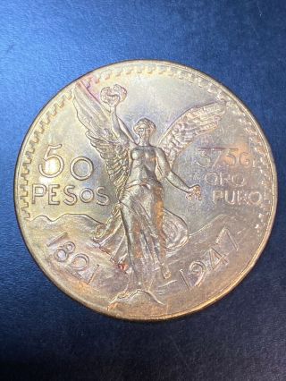 1947 Mexico Gold 50 Pesos Bu 1.  2056 Oz