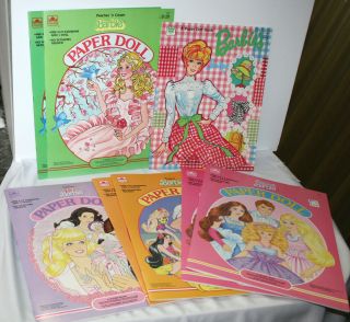 8 Paper Doll Barbie Books 1974 - 85 Peaches N Cream,  Jewel Secrets,  Tropical &more