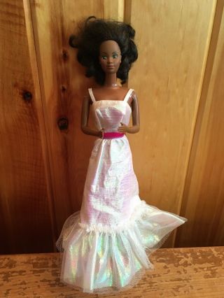 1983 Vintage Crystal Barbie Doll Mattel Black African American With Dress