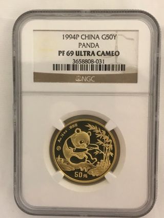 1994 P 1/2 Oz Gold Panda Proof China Ngc Pf69
