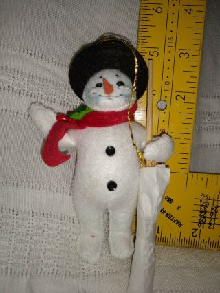 2009 5 " Annee Snowman Christmas Ornament With Broom
