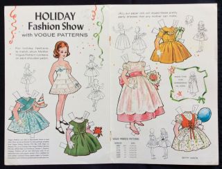 1961,  Holiday Fashion Show Paper Dolls,  Vogue Pattern Series,  Jack & Jill Mag
