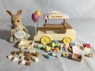 Calico Critters/sylvanian Families Toy Wagon With Figure