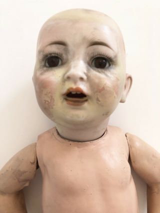 German Antique Kestner Bisque Head Character Baby Doll for Repair 2