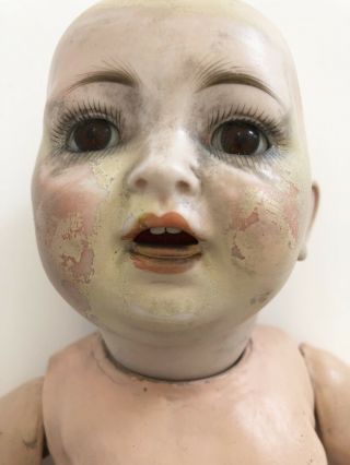 German Antique Kestner Bisque Head Character Baby Doll for Repair 3