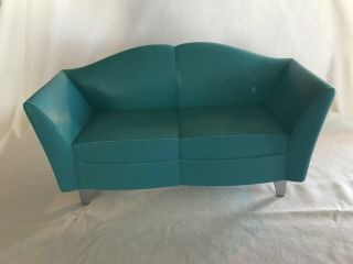 2007 Barbie Doll My Dream House Teal Blue Sofa Couch Living Room Furniture