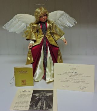Georgetown Artist Ed.  Meriah Christmas Angel Porcelain Doll Ornate Red & Gold