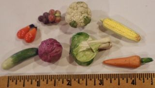 Antique Miniature Incredible Porcelain Vegetables For Dollhouse Or Doll Display