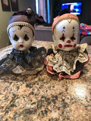 Vintage Ceramic/porcelain Head Clowns/busts