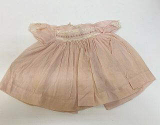 Vintage Tagged Madame Alexander 14 " Baby Doll Pink Dress Clothes