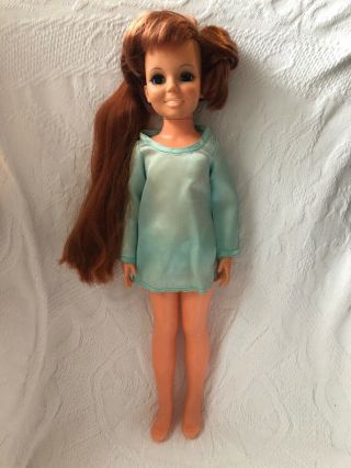 Vintage Ideal Crissy Grow Hair Doll Outfit Turquoise Dress & Panties