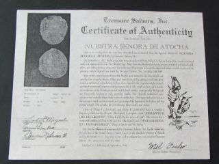 Atocha 8 Reales Shipwreck Coin W/ Stamp On Certificate Possible Grade 2?