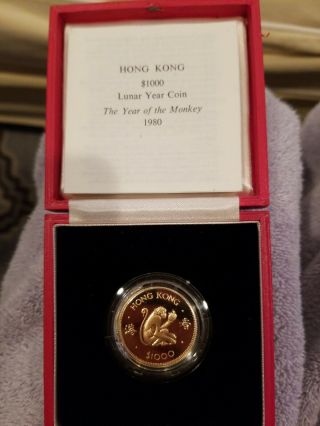 1980 1/2 Oz Hong Kong $1000 Lunar Year Gold Coin.  Possibly A Proof Coin