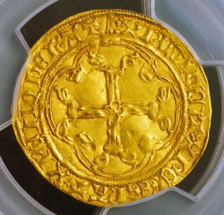 1461,  Royal France,  Louis XI.  Gold Ecu (w.  Crowns) Coin.  Bordeaux PCGS AU - 55 2