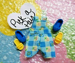 Kelly Tommy Small Doll Clothes Blue Checkered Bib 