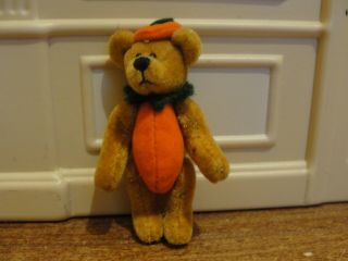 Dollhouse Miniature Pumpkin Bear By World Of Miniature Bears