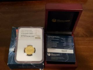 2015 1/4 Oz Gold Coin Back To The Future Ngc Pf70 Box And 30th Anniversary