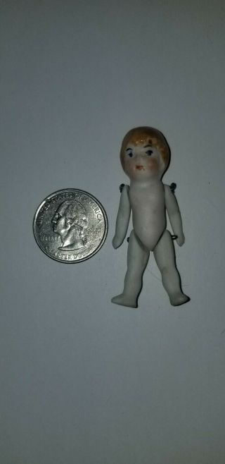Antique Germany All Bisque Jointed Frozen Charlotte Doll 2 1/8 "