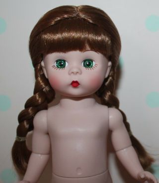 8 " Madame Alexander Ma Nude Dress Me Articulated Doll Red Braids Green Eyes Flaw