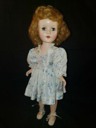 Vintage American Character 15 " Doll Walker In Floral Print Dress