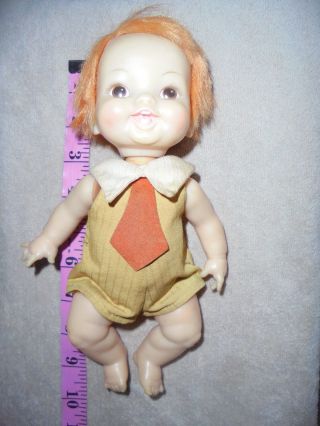 Vtg 1970 Belly Button Baby Doll Outfit Boy No Hat Make Me So Glad 9 " Happy Orang