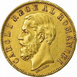 [ 484457] Coin,  Romania,  Carol I,  20 Lei,  1883,  Ef (40 - 45),  Gold,  Km:20