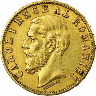 [ 484456] Coin,  Romania,  Carol I,  20 Lei,  1883,  Ef (40 - 45),  Gold,  Km:20