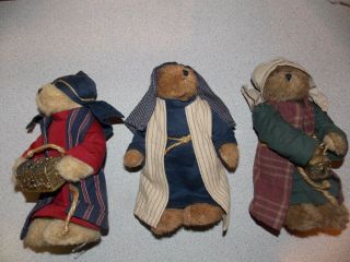 Boyds Bears Nativity Plush 2 Wise Men And Joseph Retired Rare