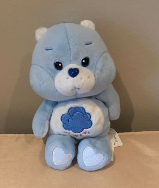 2002 Care Bears 8 " Grumpy Bear Plush Blue Stormy Clouds