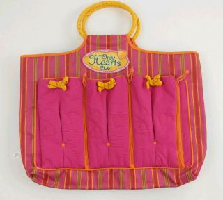 2005 Only Hearts Club Tote Bag Pink For Dolls And Clothes Zip Pockets Exc