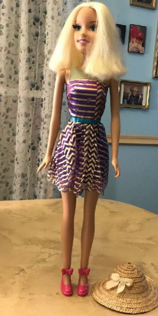 Barbie 28 " Just Play Best Fashion Friend Doll Blonde/blue Eyes Clothes/shoes.  Toy
