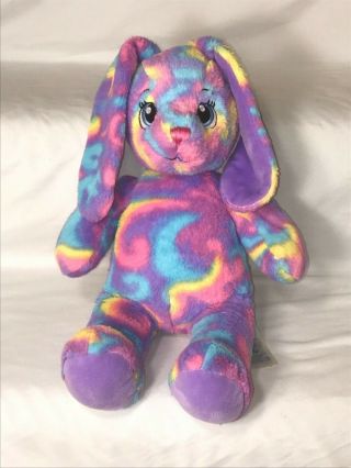 Build A Bear Spring Splash Bunny Rabbit Swirl Purple Pastel Plush Stuffed 17 "