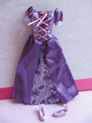 Disney Princess Tangled Rapunzel Purple Dress Clothes 10 1/2 " - 11 " & Orig.  Shoes
