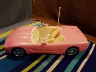 Mattel 2001 Barbie Light Pink Corvette Remote Control Car Rare No Remote