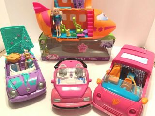 Polly Pocket Groovy Jet 2002,  Picnic To Go 2003,  Pink Convertible 2000,  Pink Limo
