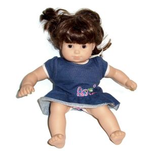 American Girl Bitty Baby Twin Doll Brown Hair Eyes 2013 Butterfly Dress