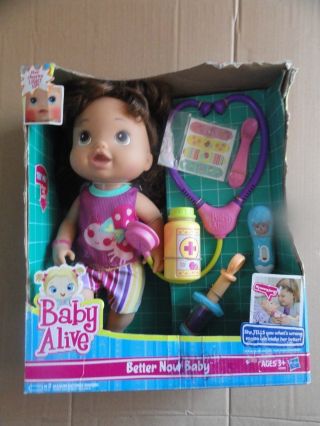Nib Hasbro Baby Alive Better Now Baby Hispanic Doll Ages 3,  (box)