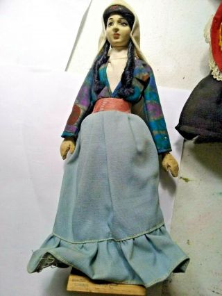 Doll Hand Made Vintage Collectible Long Hair Long Skirt Fabric Hands & Feet Asis