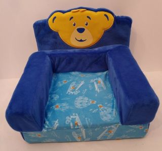 Build A Bear Soft Sofa Chair Bed For Plush & Dolls Blue Airplanes Pull Out